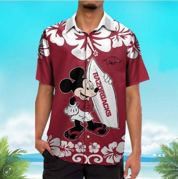 Arkansas Razorbacks Mickey Mouse Hawaiian Shirt