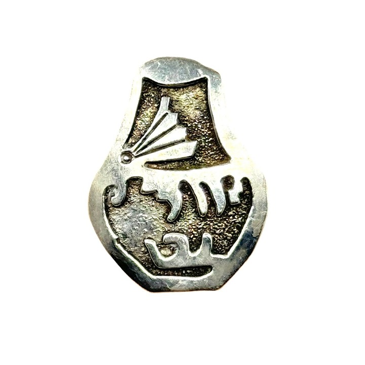 Vintage Sterling Silver Native American Pottery Ring Size 8 Navajo
