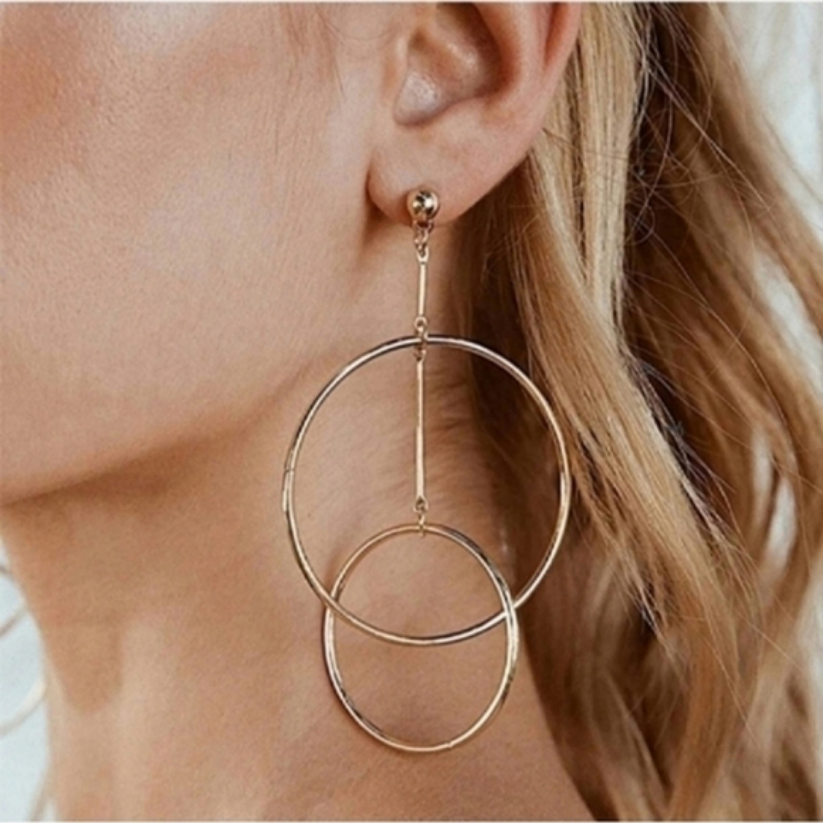 Free People Gold Double Hoop Earrings