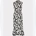 MILLY Melina Pleater Midi Dress Black & White High Neck Structured Size 10