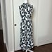 MILLY Melina Pleater Midi Dress Black & White High Neck Structured Size 10