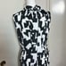 MILLY Melina Pleater Midi Dress Black & White High Neck Structured Size 10
