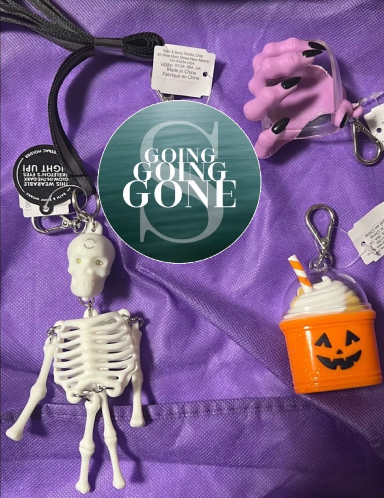set of 3 B&BW halloween hand sanitizer holders