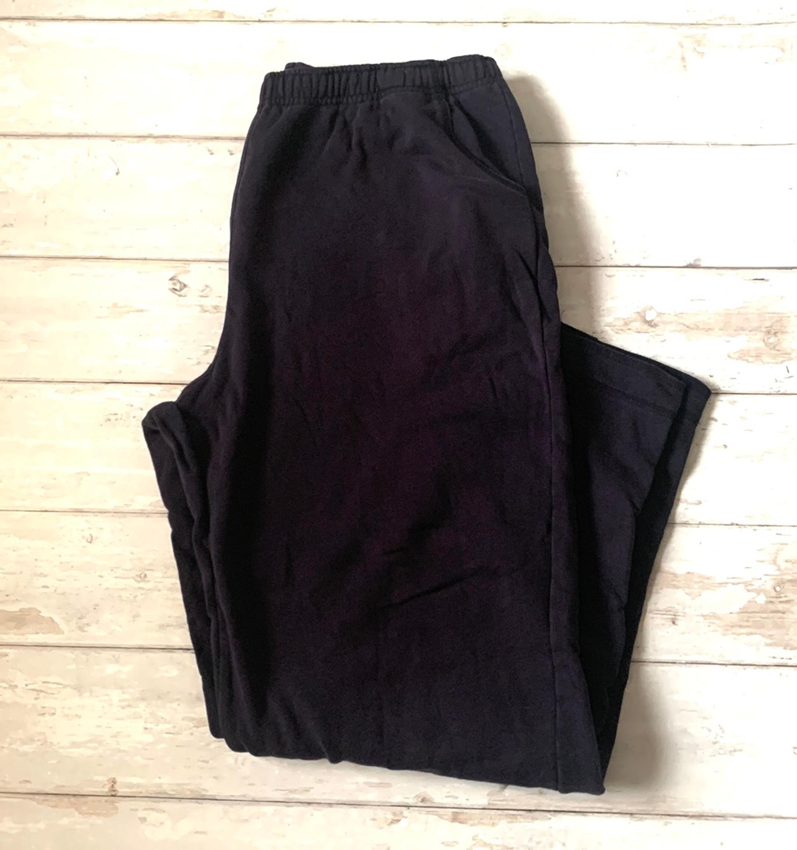L.l. Bean Mens L/G Navy Blue Sweatpants Straight Leg 100% Cotton Size Large