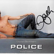 David Beckham Autographed Promo Card for Police sunglasses /COA