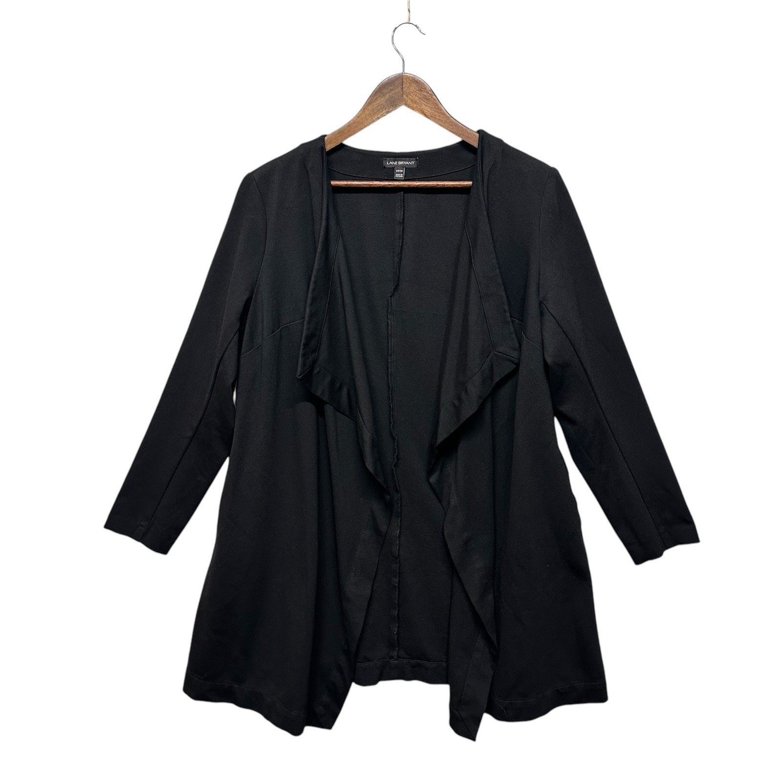 Lane Bryant 3/4 Sleeve Drapey Open Front Blazer Womens Size 14/16 Career Stretch