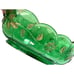 EAPG Oblong Bowl Paneled Dogwood Green and Gold Circa 1905 Vintage