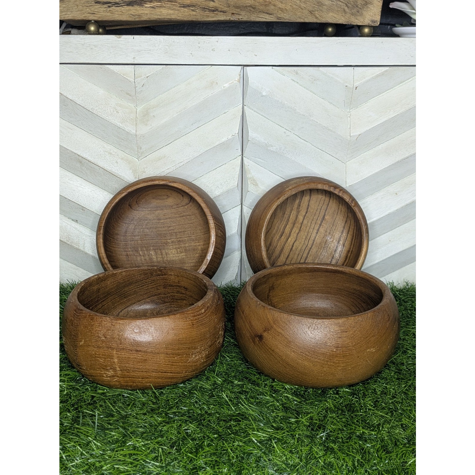 Vintage Wooden Bowls-Tundra Imports, Made in Thailand Set of 4