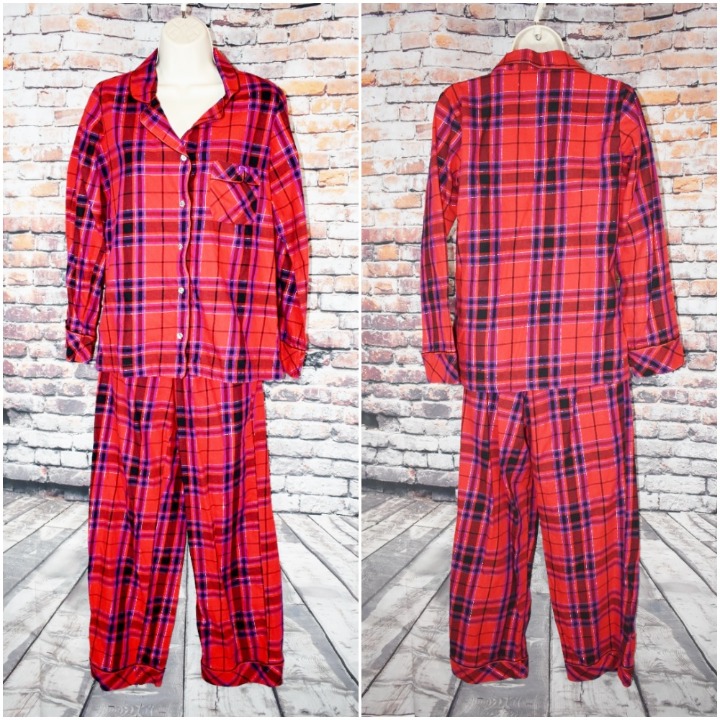 Victorias Secret Small Pajama Set Sleep Dreamer Cotton Flannel Long Sleeve Plaid