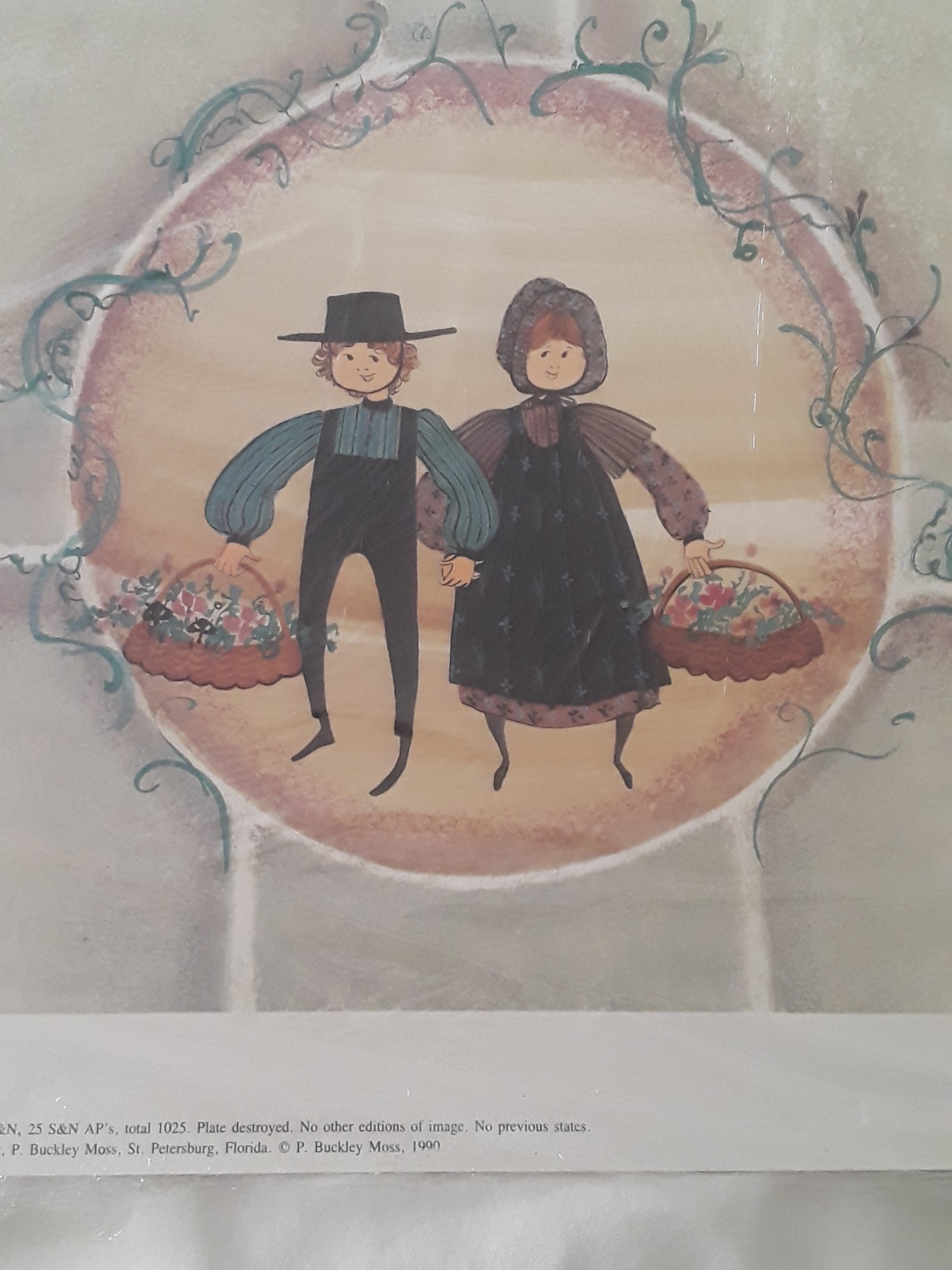 P. Buckley Moss "Baskets of Joy" 1990.