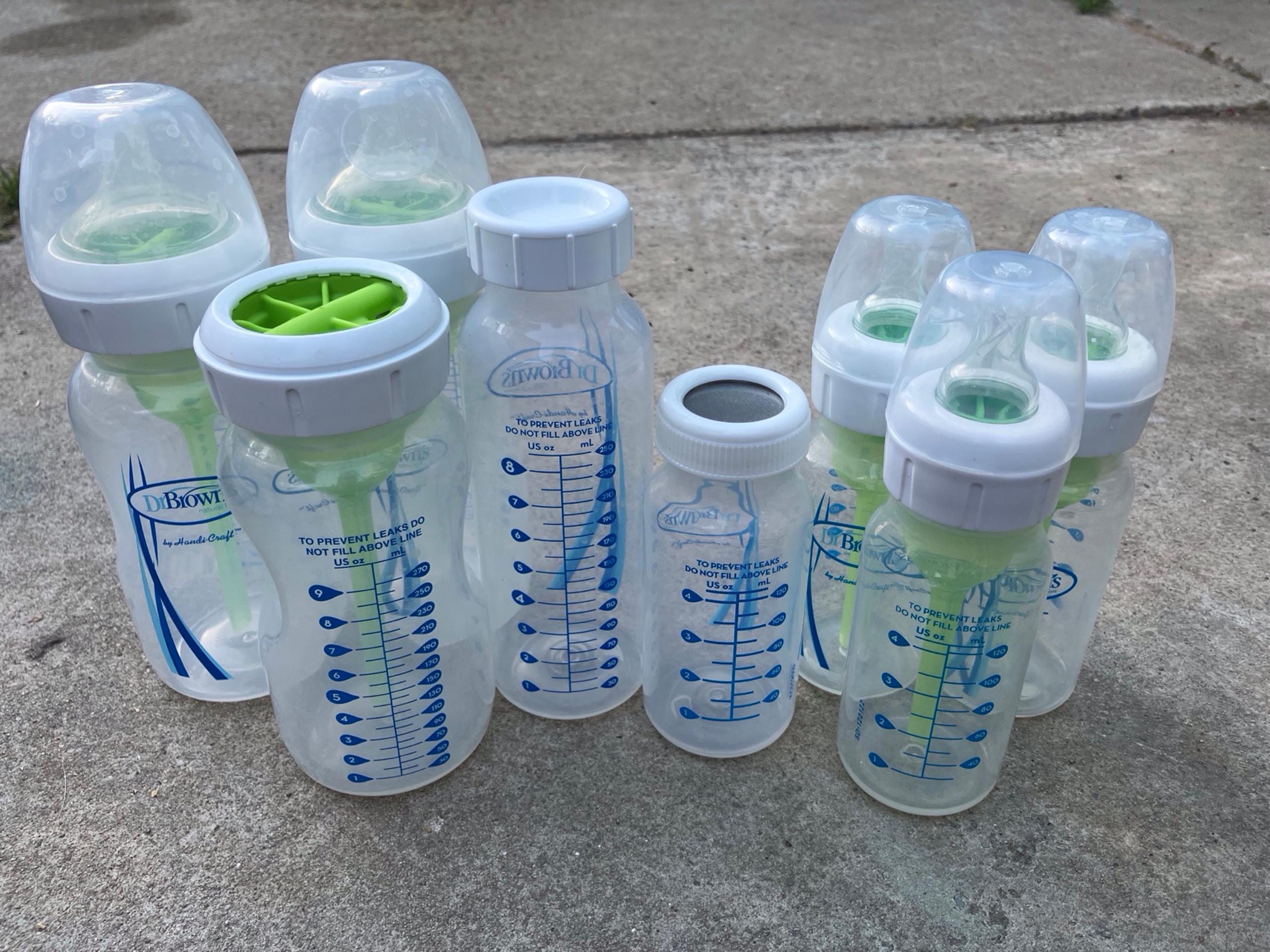 Dr Brown’s Natural Flow Baby Bottles - Lot of 6 (3x9oz & 4x4oz & 1x8oz) Plastic