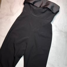 Mestiza Black Strapless Tuxedo Jumpsuit Size 4