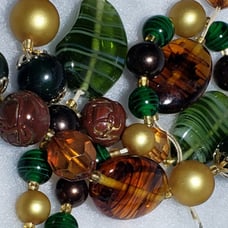Vintage Glass Beads Carnelian Agate