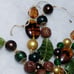 Vintage Glass Beads Carnelian Agate