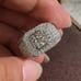 Men's brilliant silver 4ct diamond ring size 13