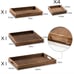 Rustic Wooden Serving Trays with Handle - Set of 7 Rectangular Platters