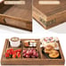 Rustic Wooden Serving Trays with Handle - Set of 7 Rectangular Platters