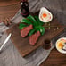 Rustic Wooden Serving Trays with Handle - Set of 7 Rectangular Platters