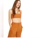 Danielle Bernstein Pinstripe Crop Top Size 8 Women’s Brown Suit Tank