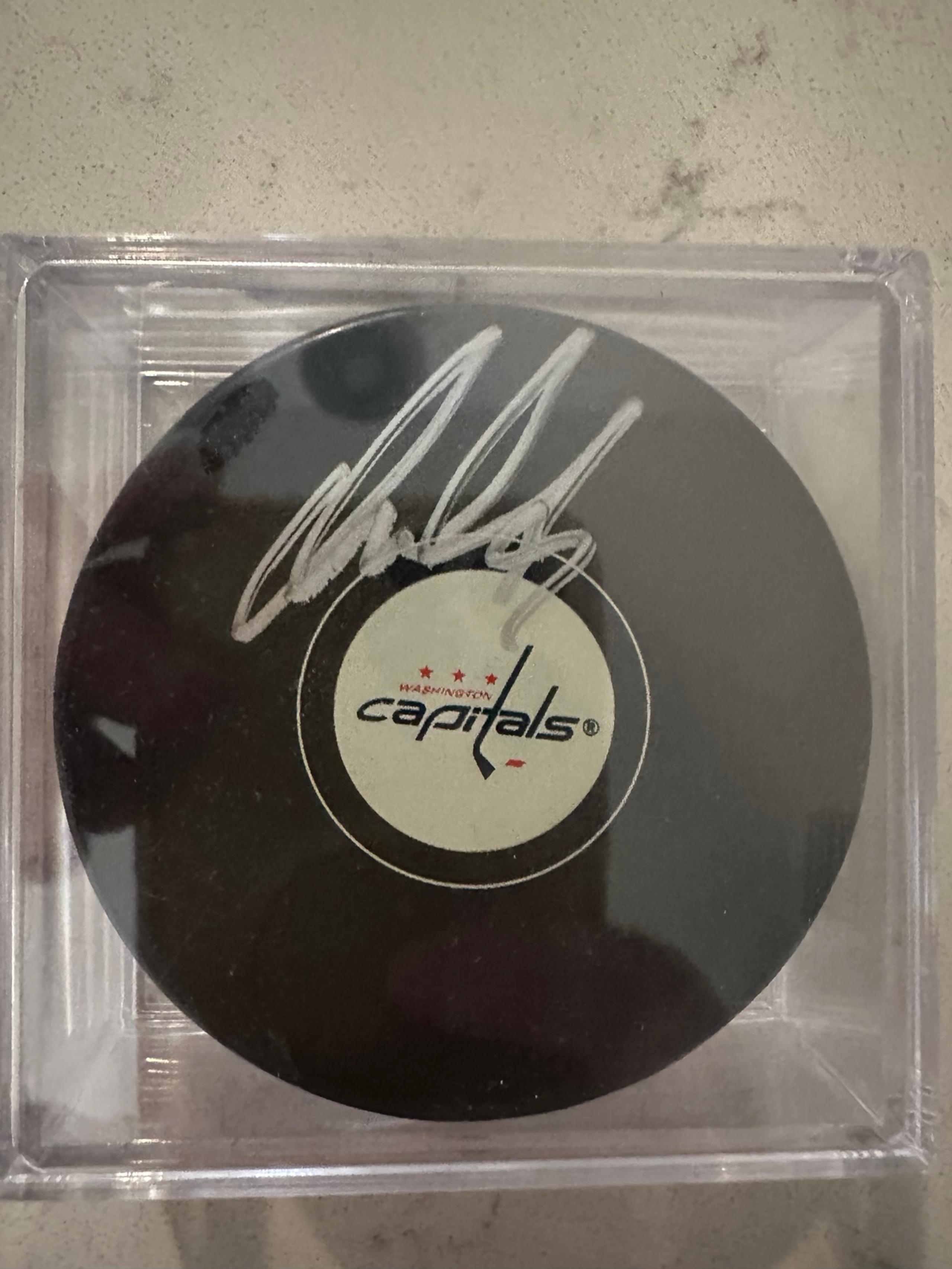 Alex Ovechkin autographed hockey puck