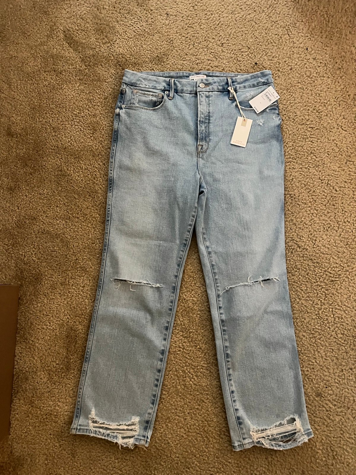 BRAND NEW WITH TAGS || GOOD AMERICAN CURVE STRAIGHT JEANS | INDIGO035/ size 14