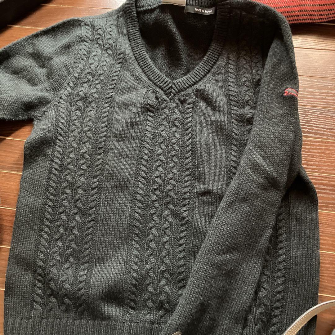 Golf PUMA Cable Knit Sweater, Size S, Dark Grey
