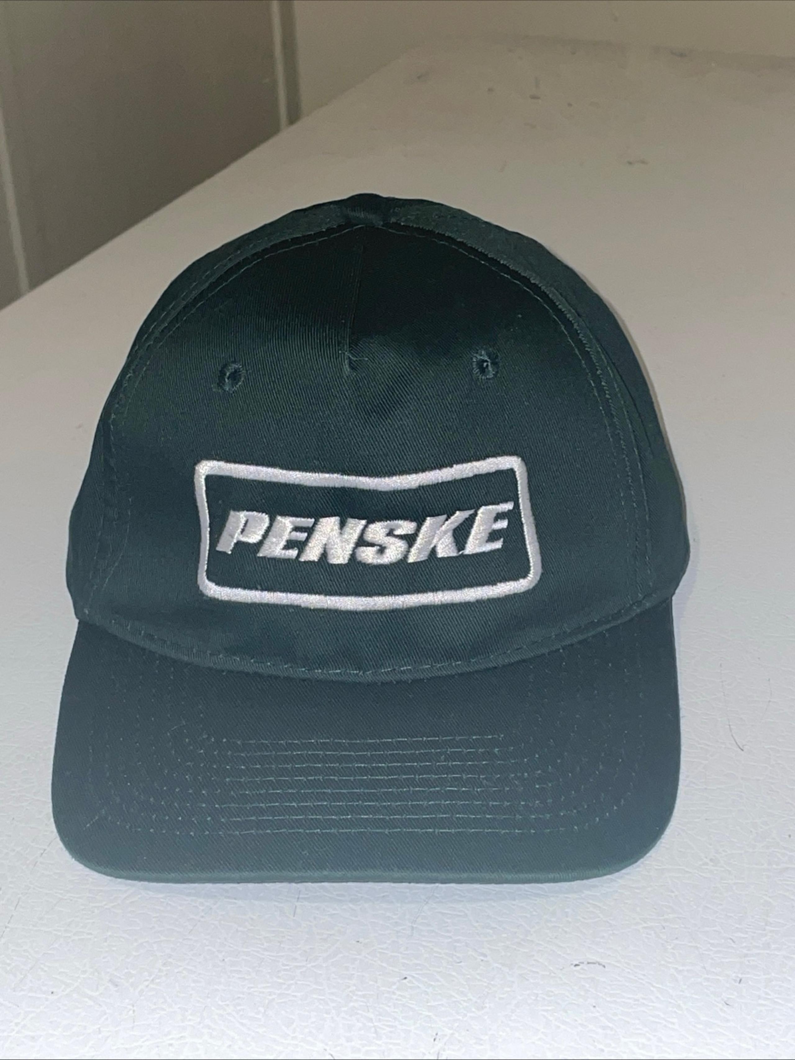 Penske Hat Mens Green Logo Port & Company Adjustable Hook And Loop Strap