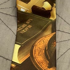 Rare Ralph Marlin Vintage Black's Law Dictionary Attorney Desk Tie Made In USA