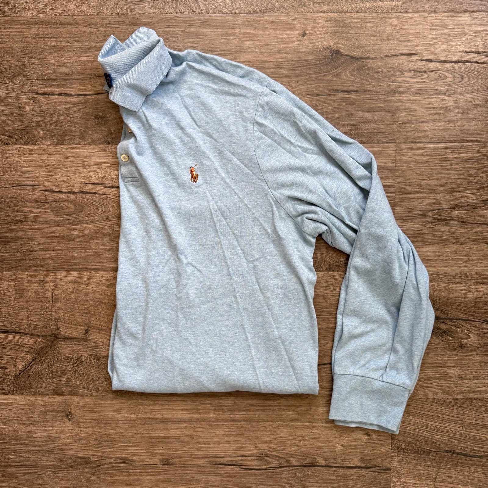 Polo Ralph Lauren Light Baby Blue Classic Fit Long Sleeve Shirt size XL Men