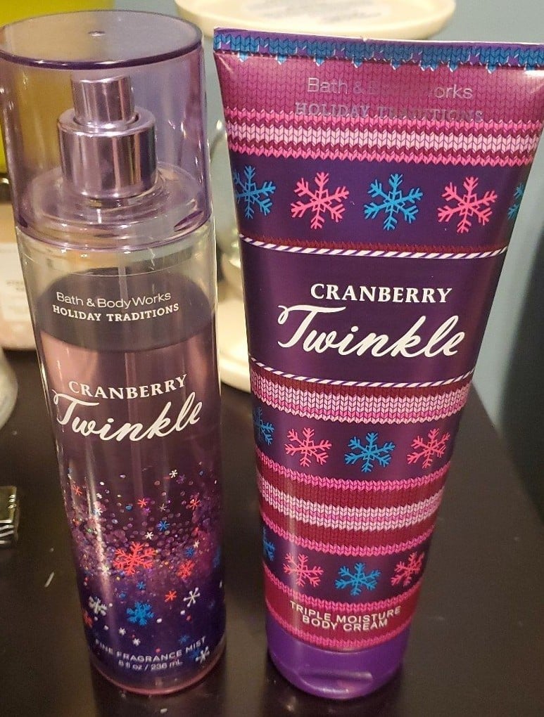 Bath and Body Works Cranberry Twinkle Body Care Bundle EUC