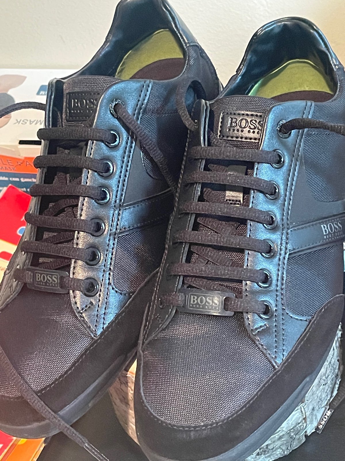 boss hugo boss leather fashion sneakers for men