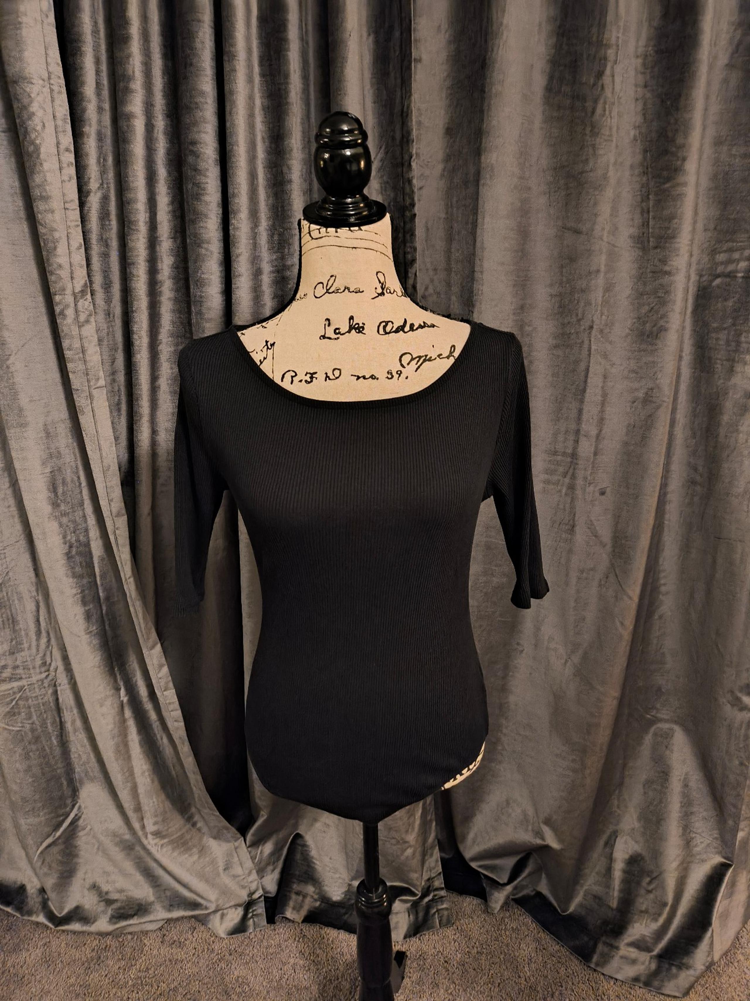 Express Black Ribbed Women's Bodysuit Top