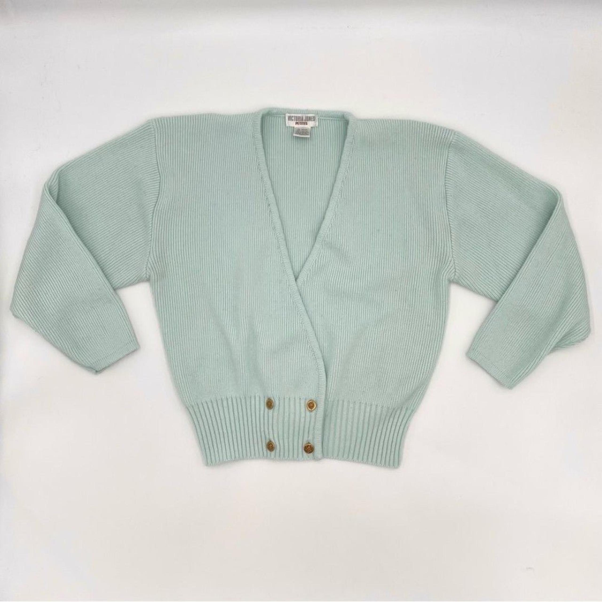 Vintage Cardigan Sweater Women's Deep V-Neck Layering Piece Petite Feminine