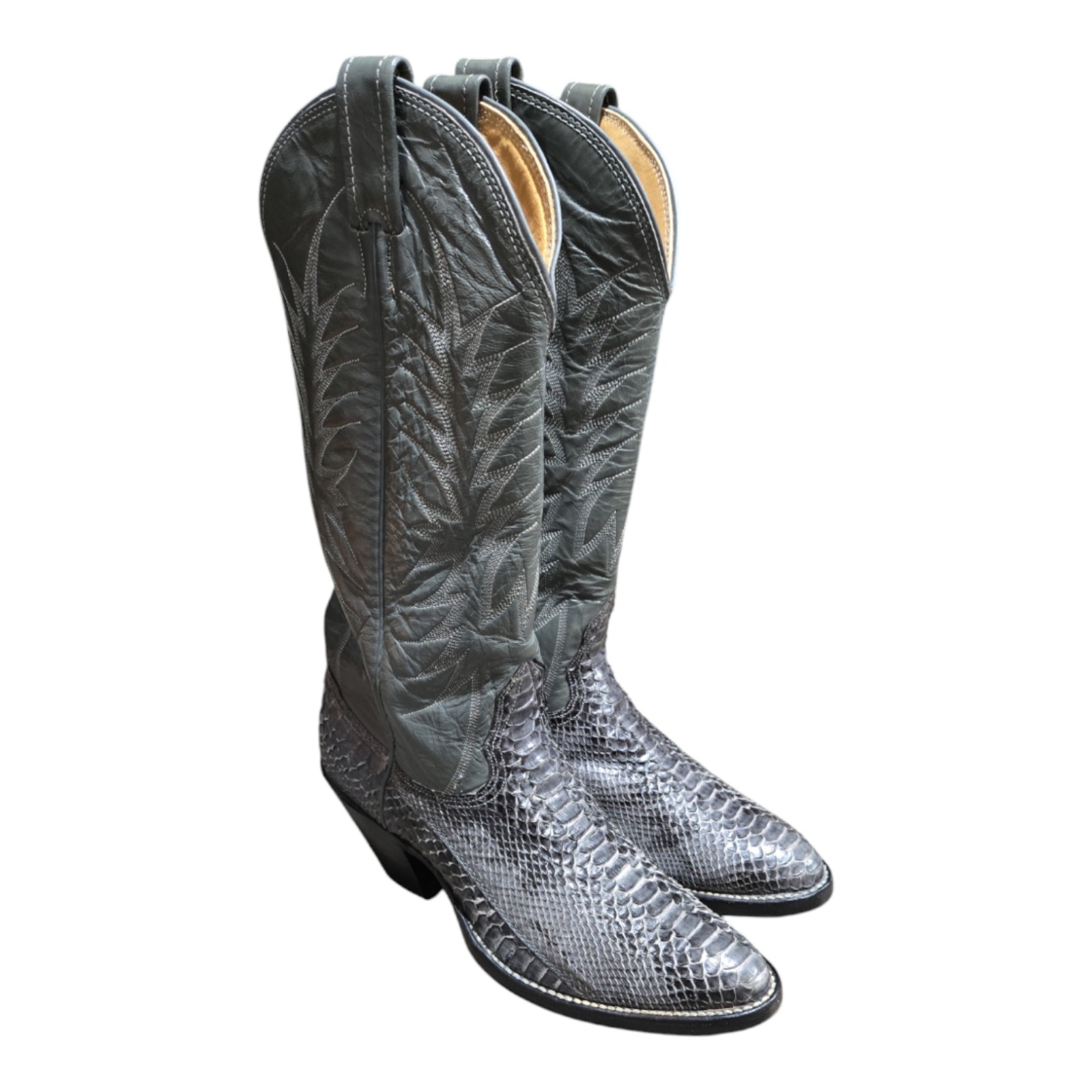 Nocona Cowboy Boots Mens Size 7B Gray Exotic Python Snakeskin