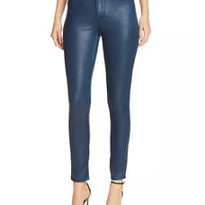 NWT ELIE TAHARI Faux Leather AZELLA JEAN LOW RISE SKINNY LEG BLUE LT Sz 30