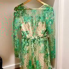 Monique Lhuillier Emerald Green Lace Dress