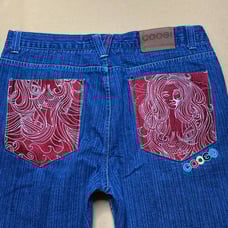 COOGI Streetwear Hip Hop Embroidery Pockets Mermaid Pockets Y2K Jeans 40 X 33
