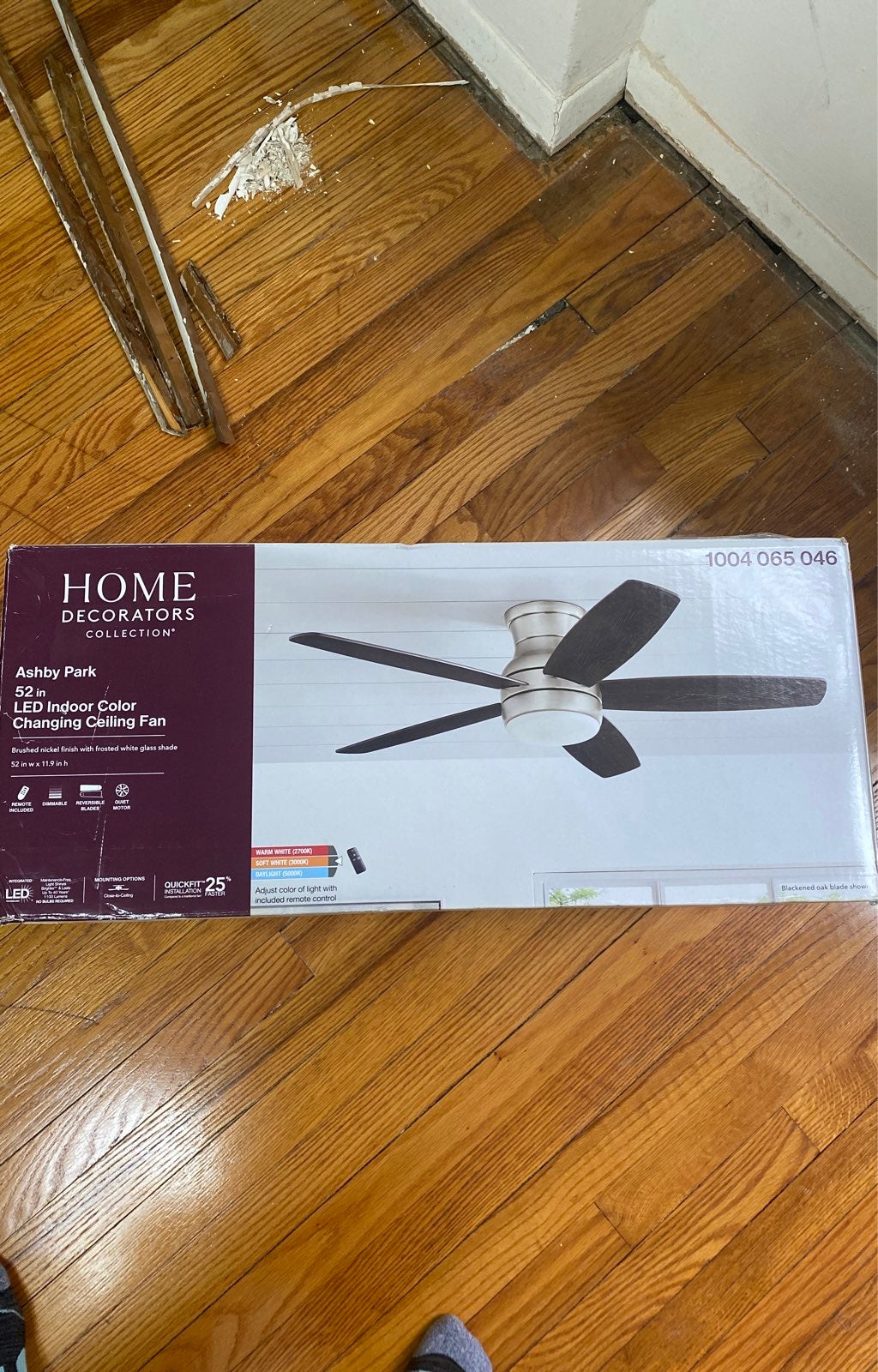 NEW in SEALED box- Ashby Park 52 in. White Color Changing LED Ceiling Fan