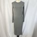 BCBG Maxazria Twist Front Midi Long Sleeve Dress Womens Size XXS Heather Gray