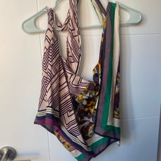 zara colorful wrap halter top