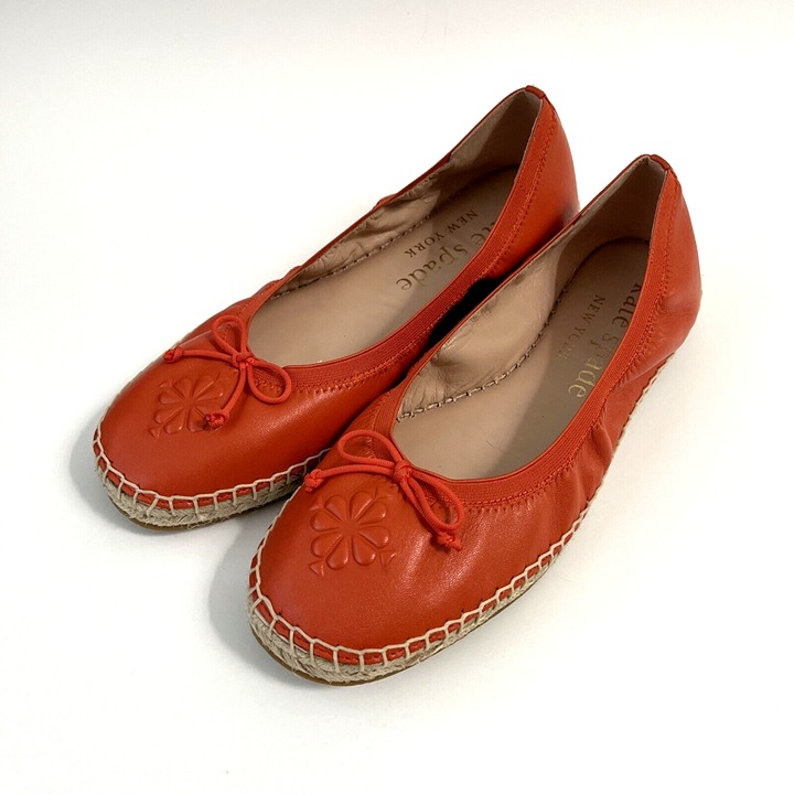 NWOB 160 KATE SPADE Clubhouse Espadrille Flats Shoes Size 9 Leather Embossed