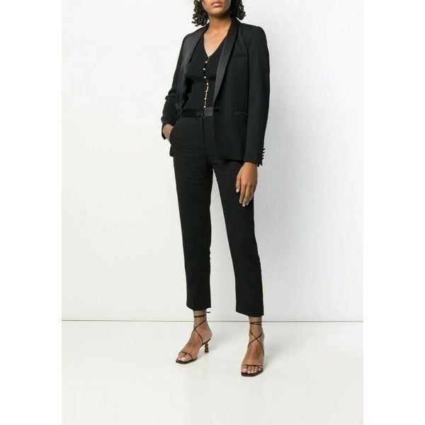 Sandro Paris Quang Black Cropped Trouser Slacks Work Pants Sz 38 US Medium Sz 6