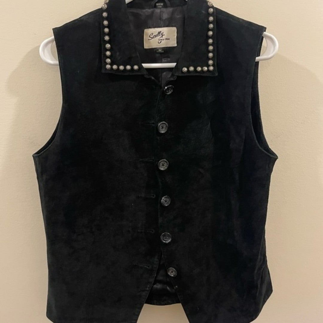 Scully Womens Studded Leather Vest- Sz M