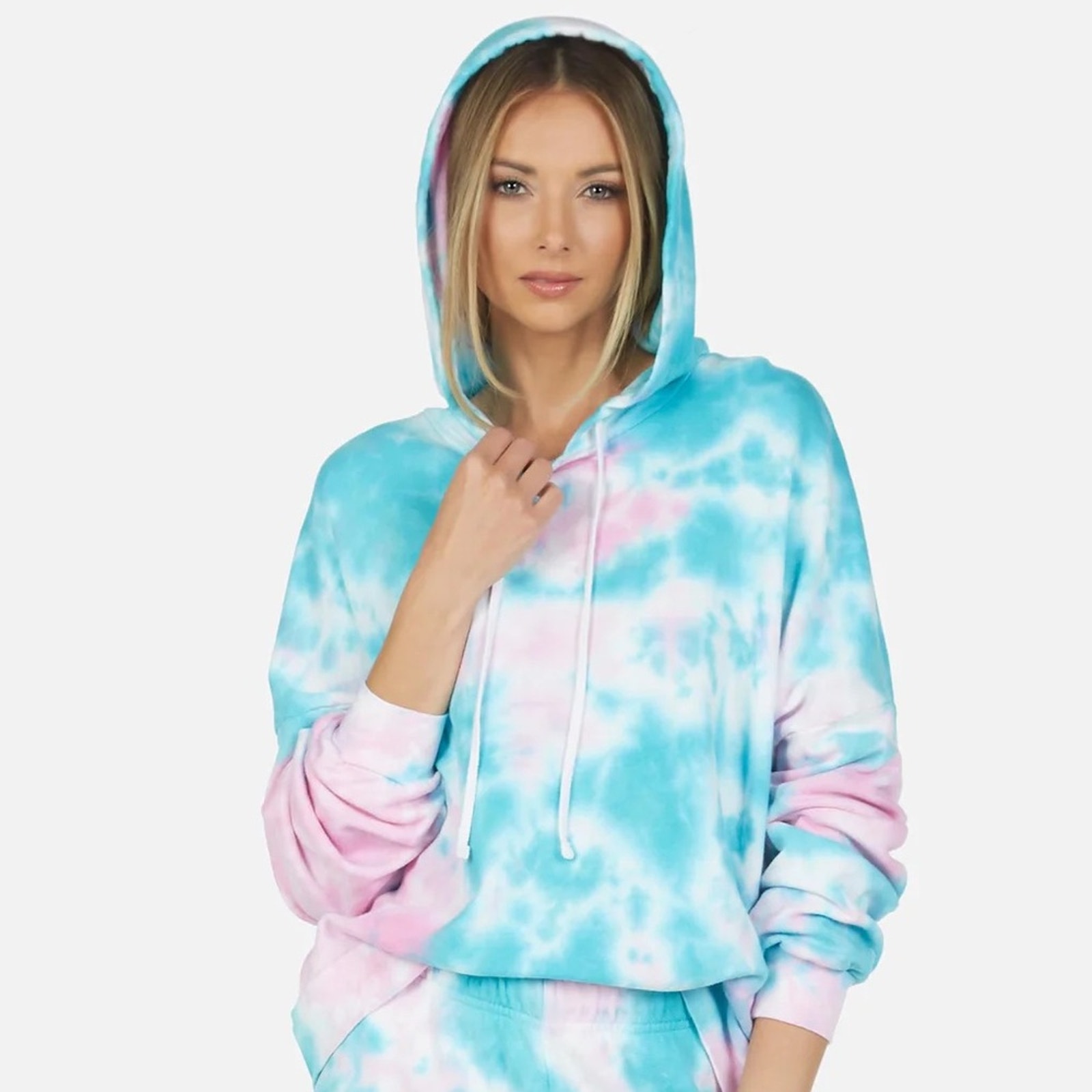 MICHAEL LAUREN GOWER LE TIE DYE CROP HOODIE