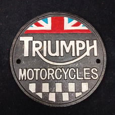 Cast Iron Vintage Triump Motorcycles Advertising Sign