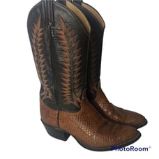 Vintage TONY LAMA Mens Size 6.5B Exotic Snakeskin Western Boots