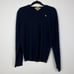 90s/Y2K VINTAGE ABERCROMBIE Muscle Wool V-Neck Pullover Navy Blue Sweater