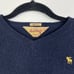 90s/Y2K VINTAGE ABERCROMBIE Muscle Wool V-Neck Pullover Navy Blue Sweater