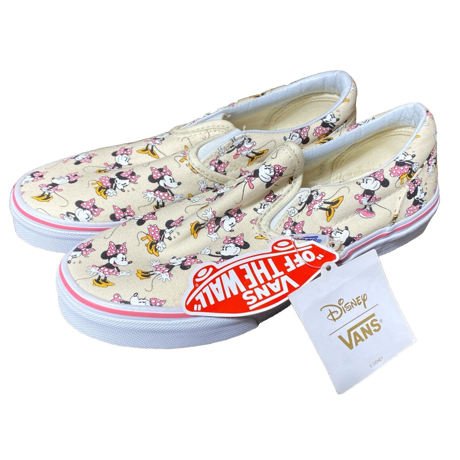 VANS Disney MINNIE MOUSE Print Slip-On Shoes Sneakers Kid’s Unisex Size 4 New!