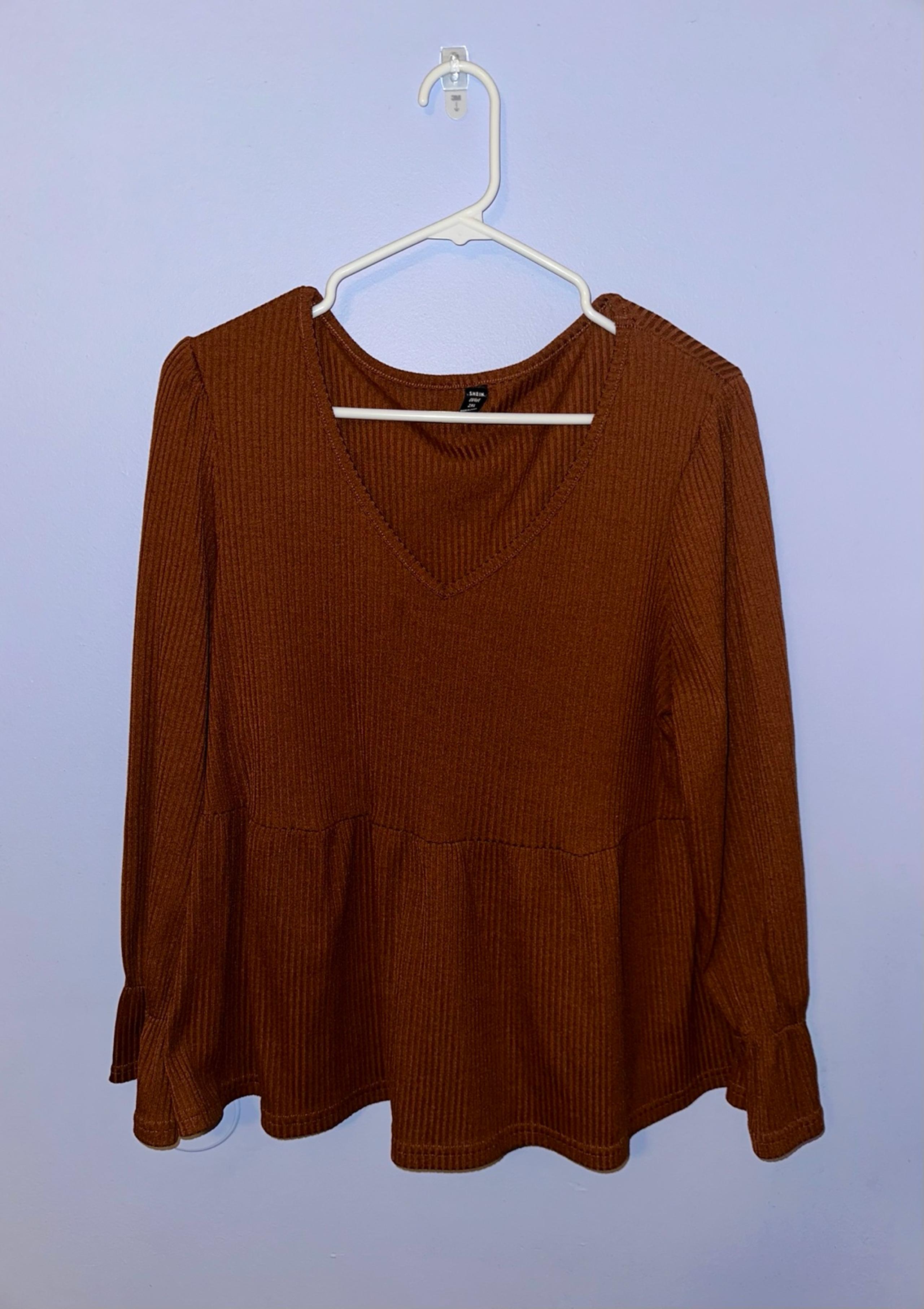 SHEIN Long Sleeve Peplum Sweater